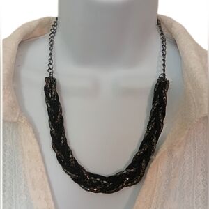 Elegant Black Braided Necklace